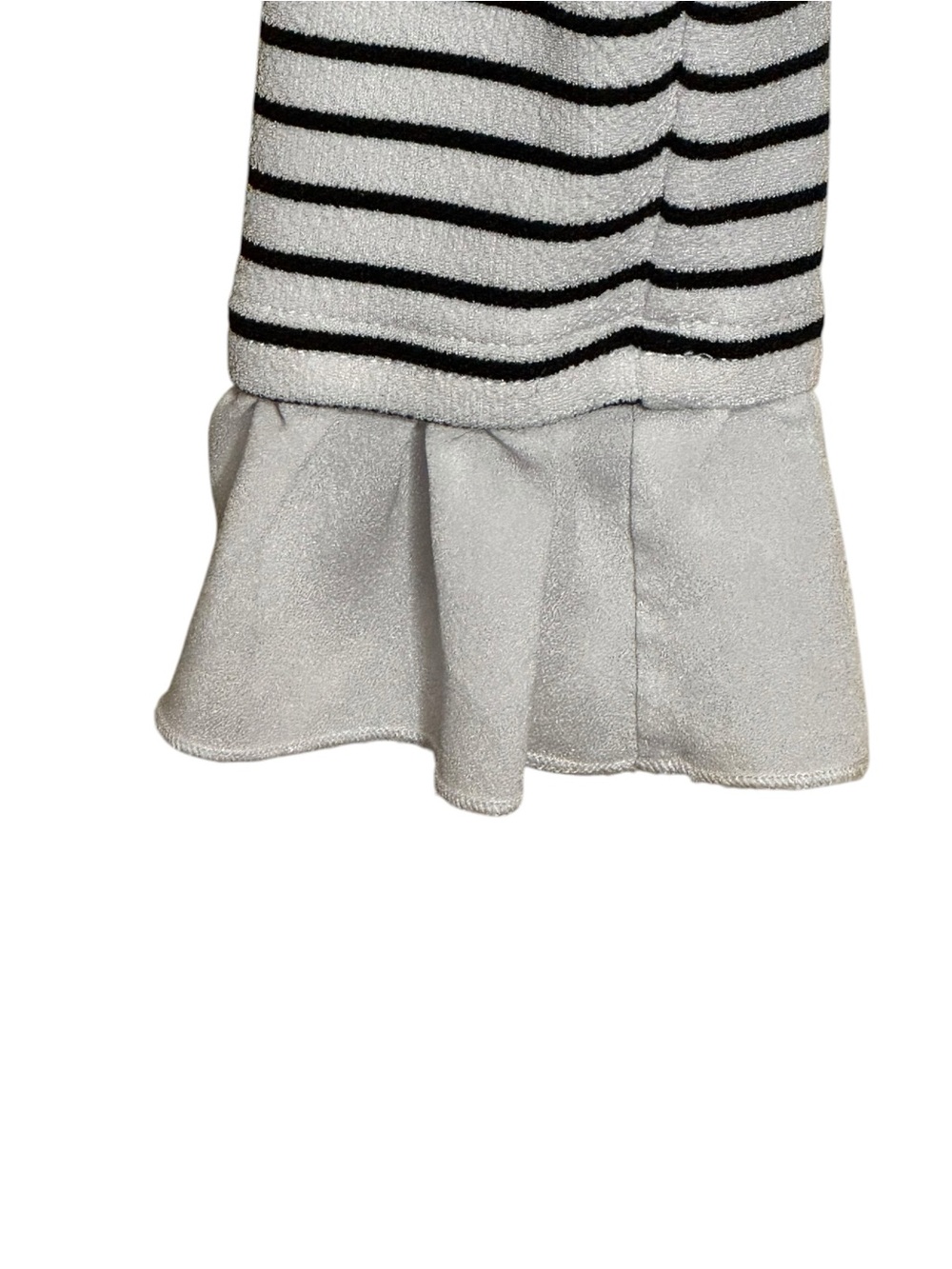 Karl Lagerfeld White Black Striped Long-Sleeve Knit Top Button Shoulder Size XS - Picture 4 of 9